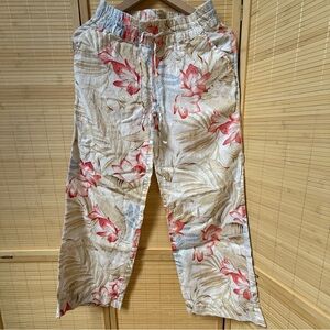🌺 Tommy Bahama Floral Wide Leg Linen Pant